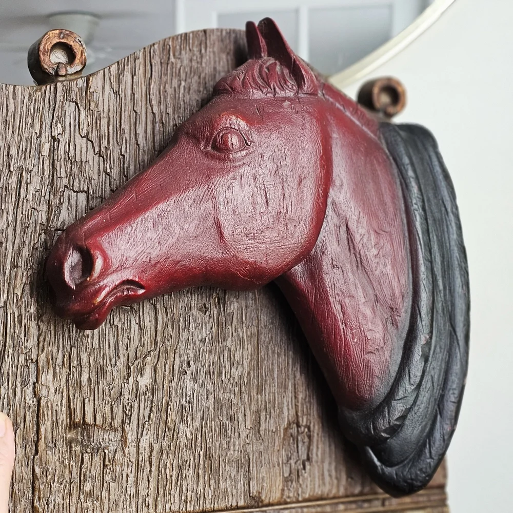 Vintage Burwood Products Co Horse Head Wall Plaque S. Martingale 1802 Equestrian
